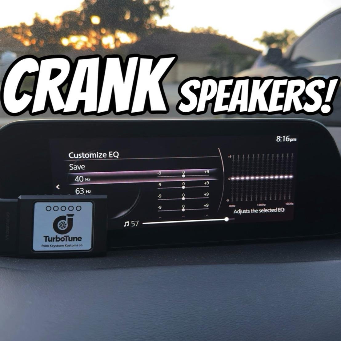 TurboTune sound playing through the speakers